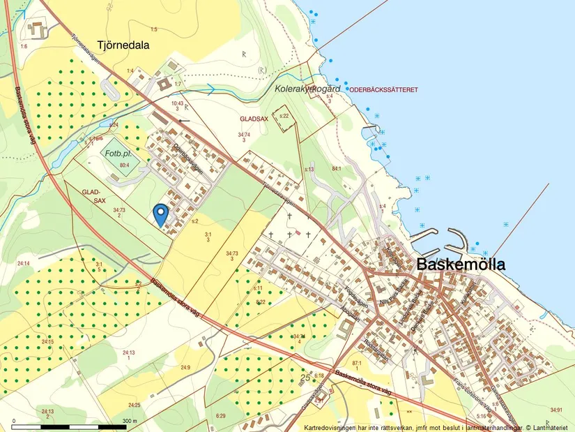 Tomt, Odlarevägen 12, Baskemölla, Simrishamn