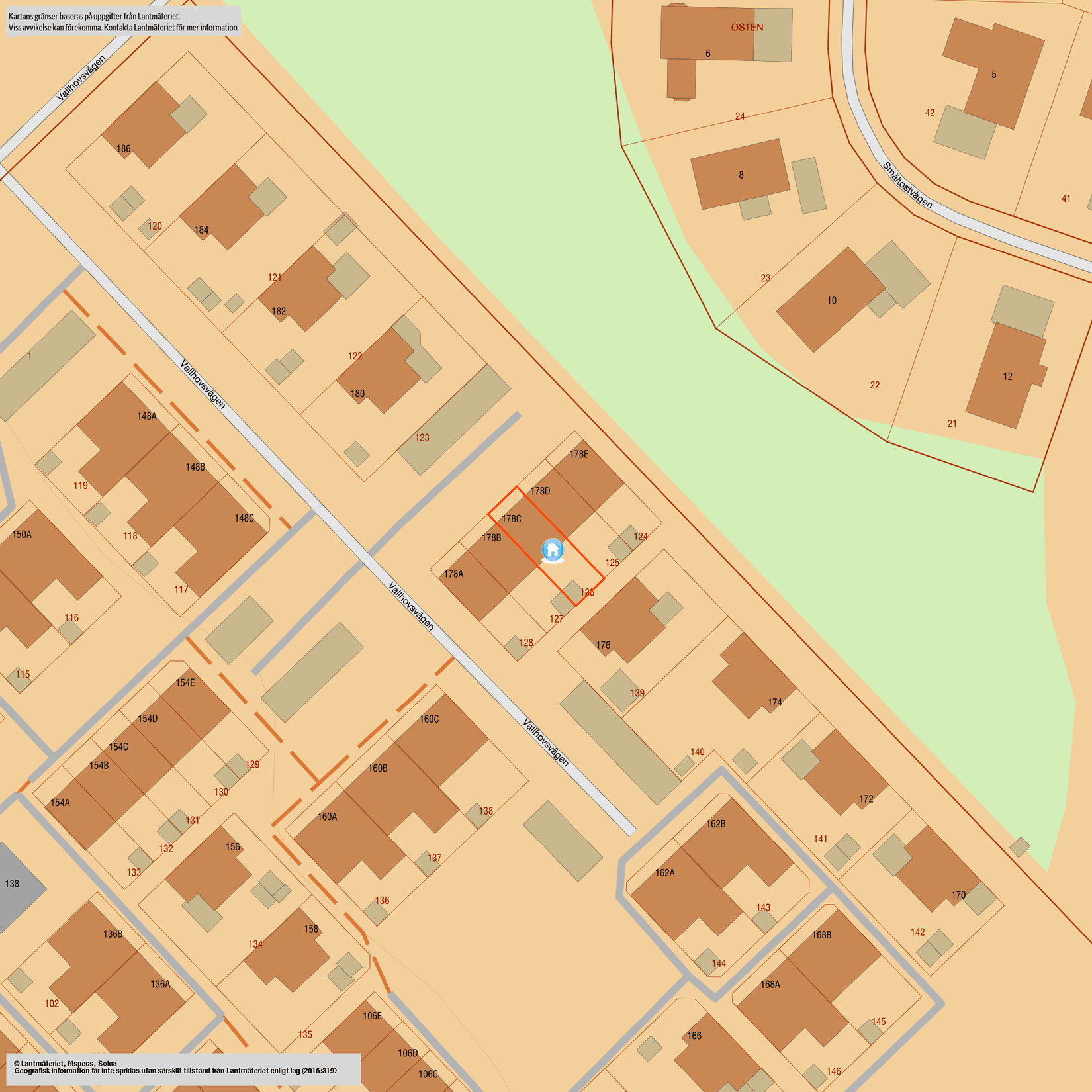 Radhus, Vallhovsvägen 178C, Vallhov, Sandviken