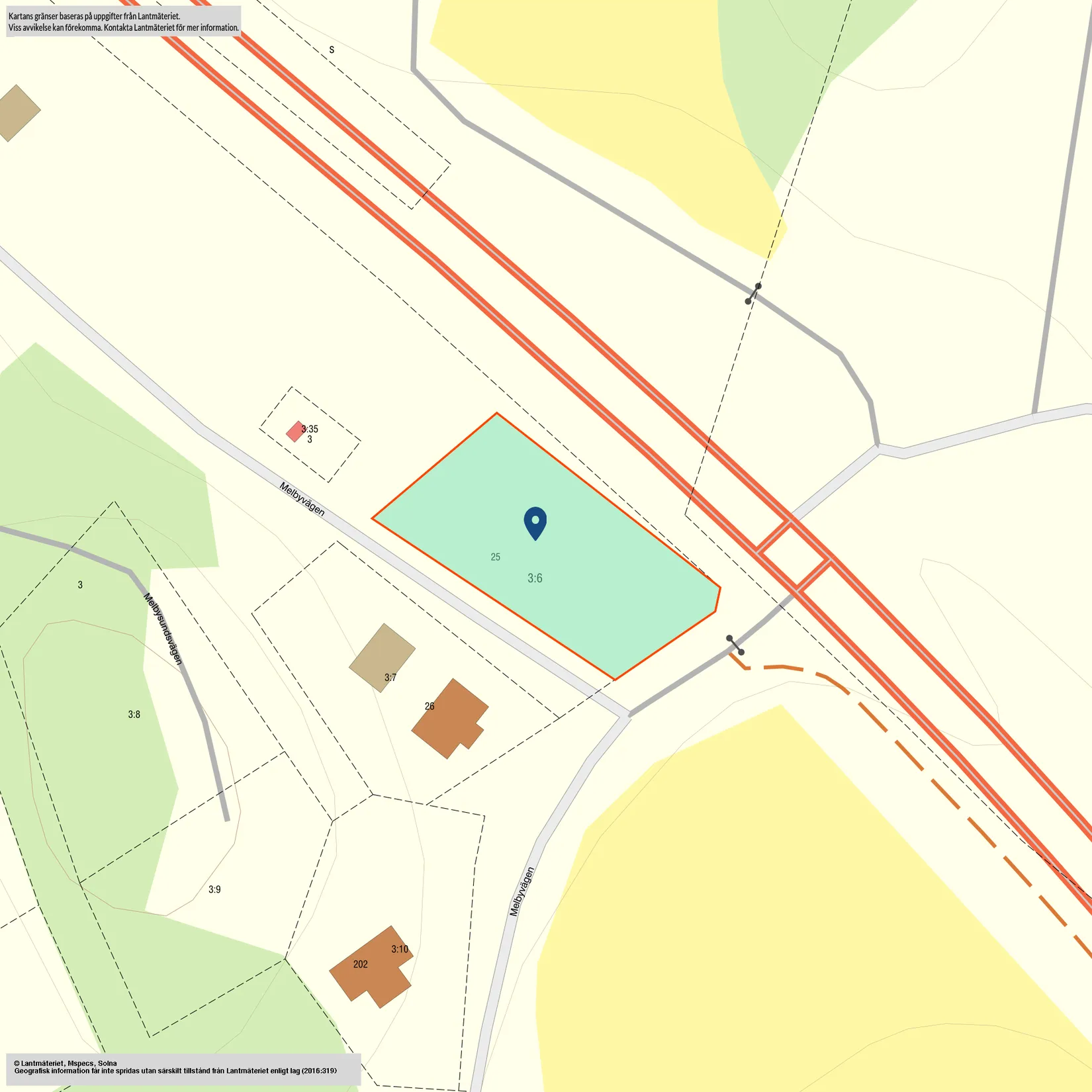 Tomt, Melbyvägen 25, Melby, Finspång