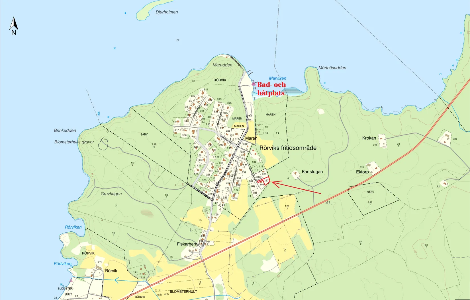 Tomt, Marengläntan 13, Rörviks fritidsområde, Vingåker