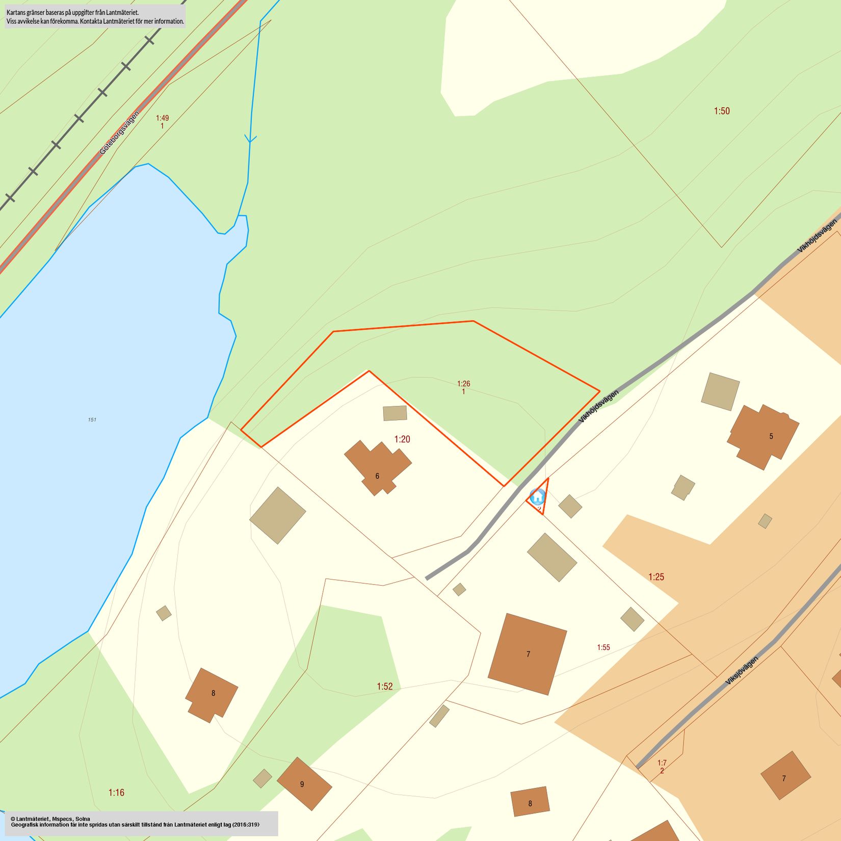 Tomt, Vikhöjdsvägen, Sandared, Borås