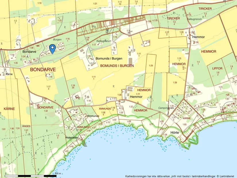 Tomt, Burs Bondarve 825, Burs, Gotland