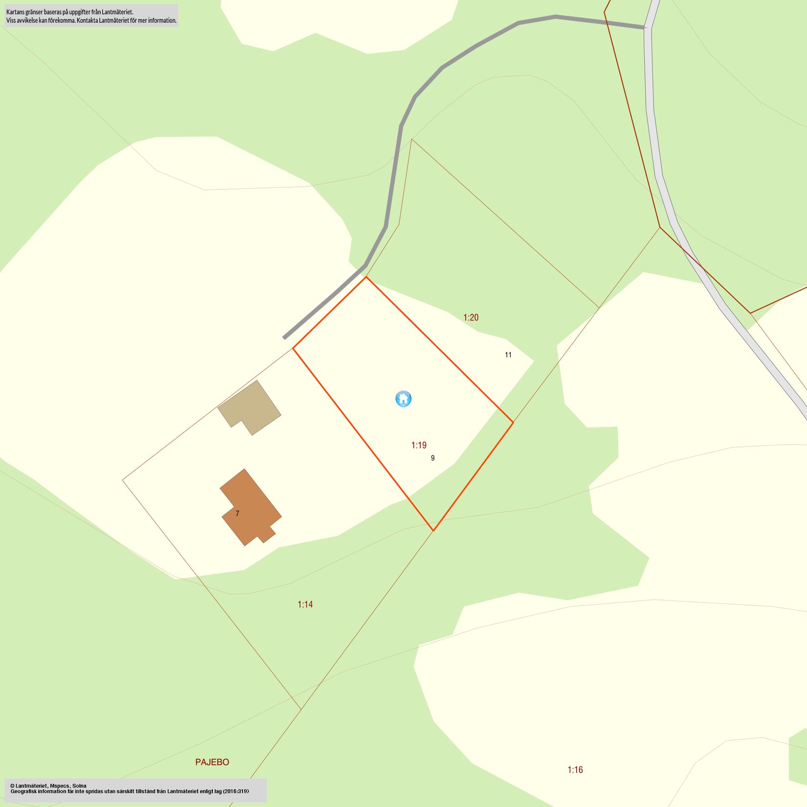 Tomt, Pajebo 9, Sjömarken, Borås