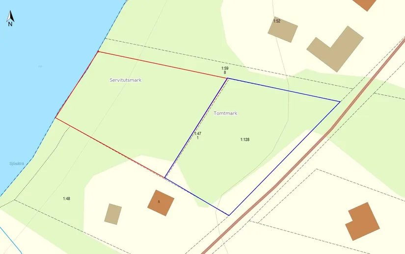 Tomt, Strand och sjöutsikt vid sjön Unden, Sannnerud, Laxå