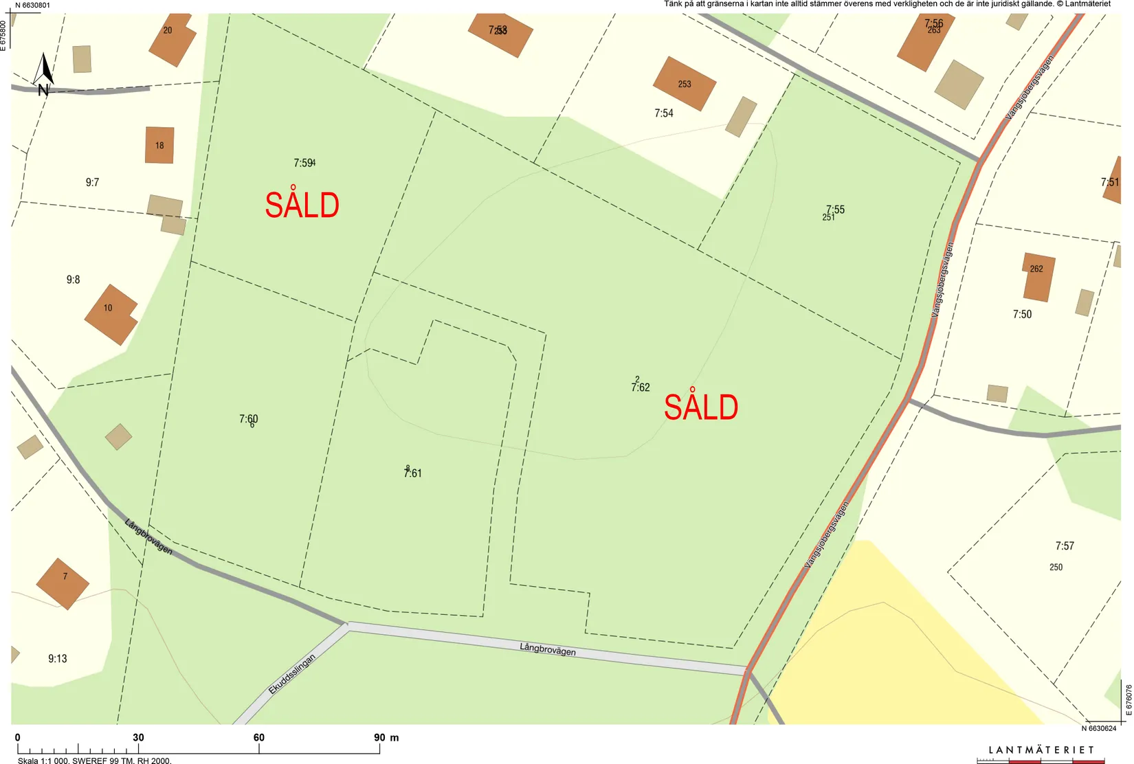 Tomt, Långbrovägen 6 & 8, Gottröra - Vängsjön, Norrtälje