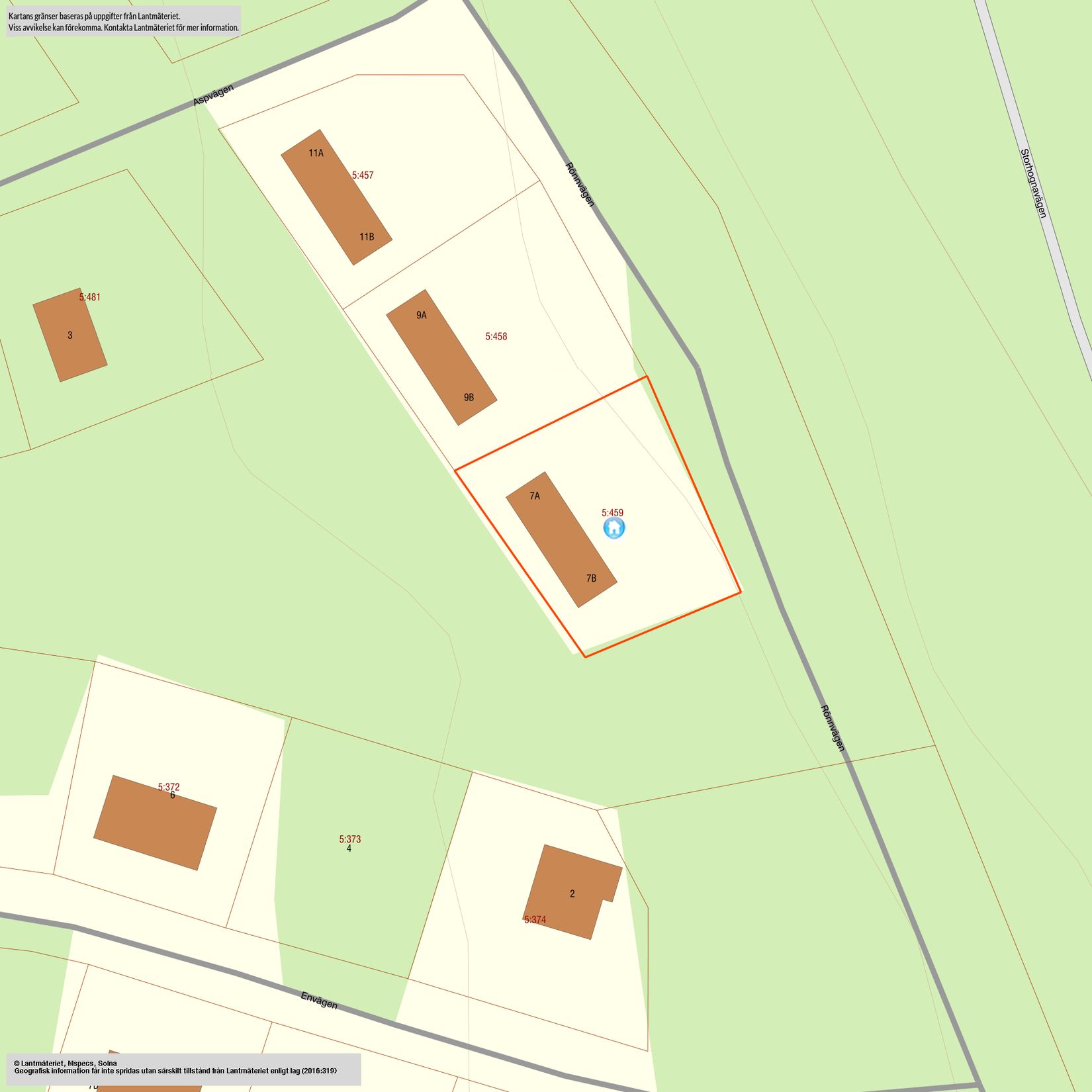 Radhus, Rönnvägen 7A-7B, Storhogna, Berg