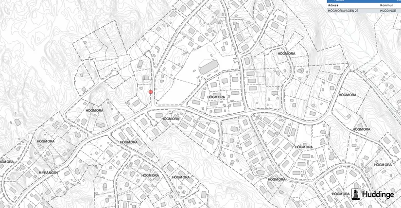 Tomt, Högmoravägen 27, Högmora, Huddinge