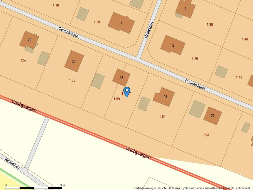 Tomt, Centralvägen 25 B, Vallentuna Centrum, Vallentuna