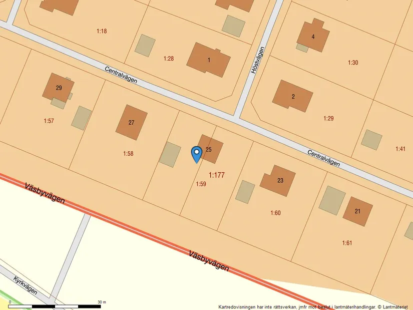 Tomt, Centralvägen 25, Vallentuna Centrum, Vallentuna