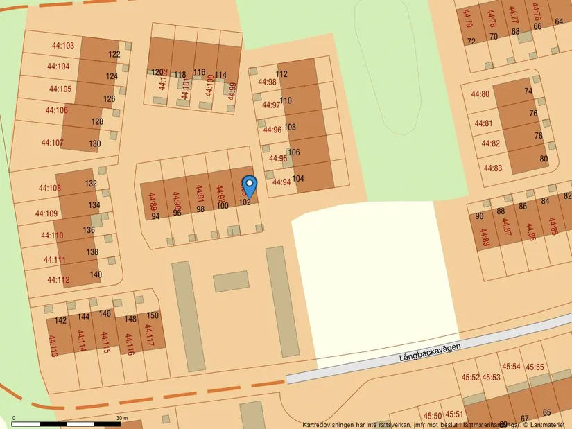 Villa, Radhus, Långbackavägen 102, Södra Bomhus, Gävle