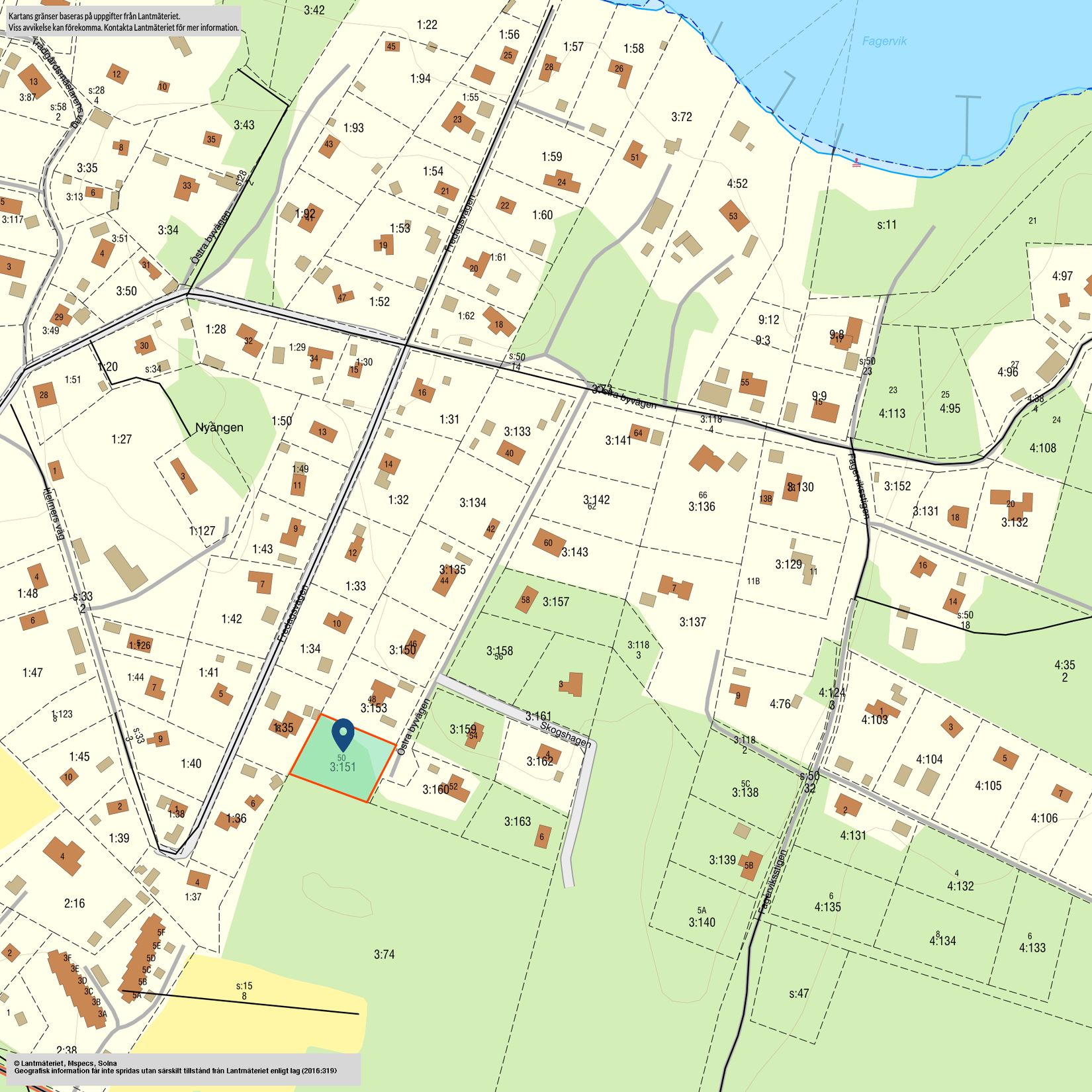Tomt, Östra byvägen 50, Norrtälje