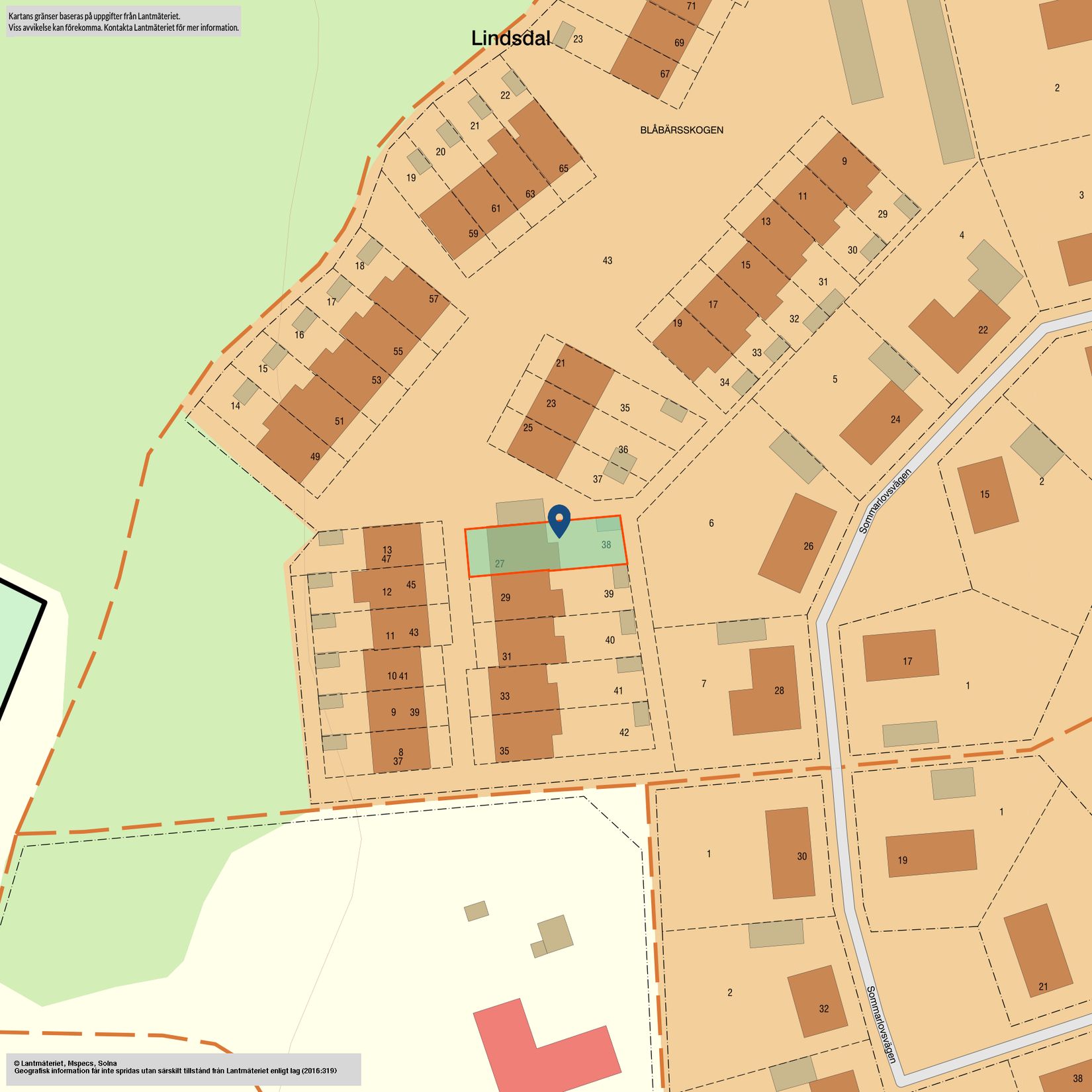 Radhus, Vitavallsvägen 27, Lindsdal, Kalmar