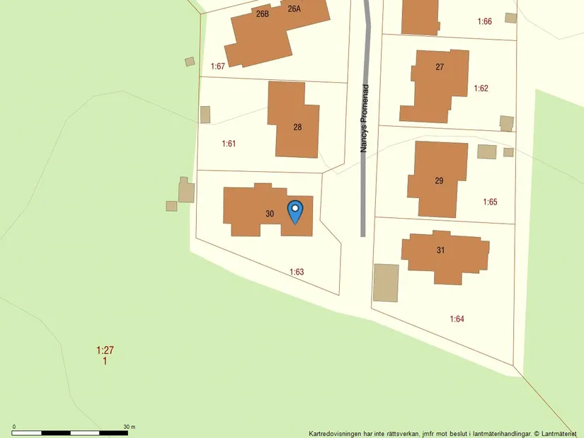 Villa, Nancys promenad 30, Åsa tätort, Kungsbacka