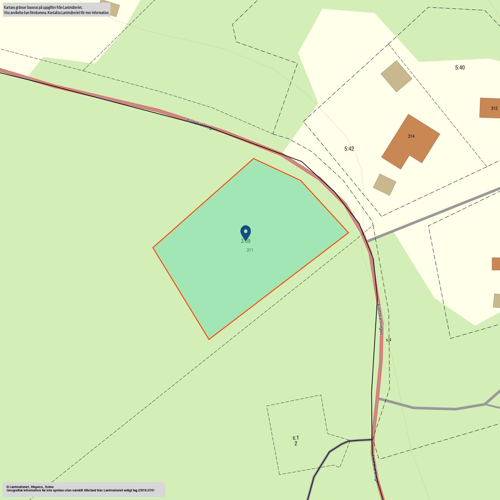 Tomt, Flottskärsvägen 311, Boda, Norrtälje