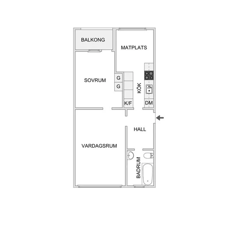 Bostadsrätt, Ekholmsvägen 60C, Ekholmen, Linköping