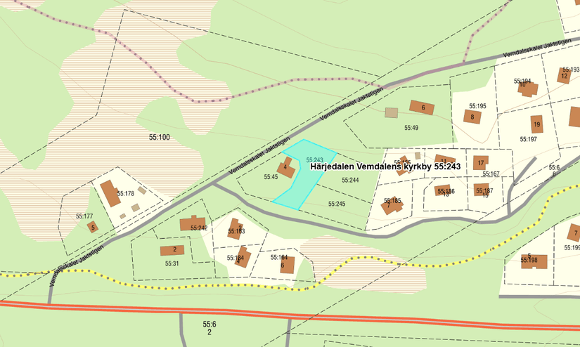 Tomt, Vemdalsskalet Jaktstigen, 	Vemdalsskalet, Härjedalen