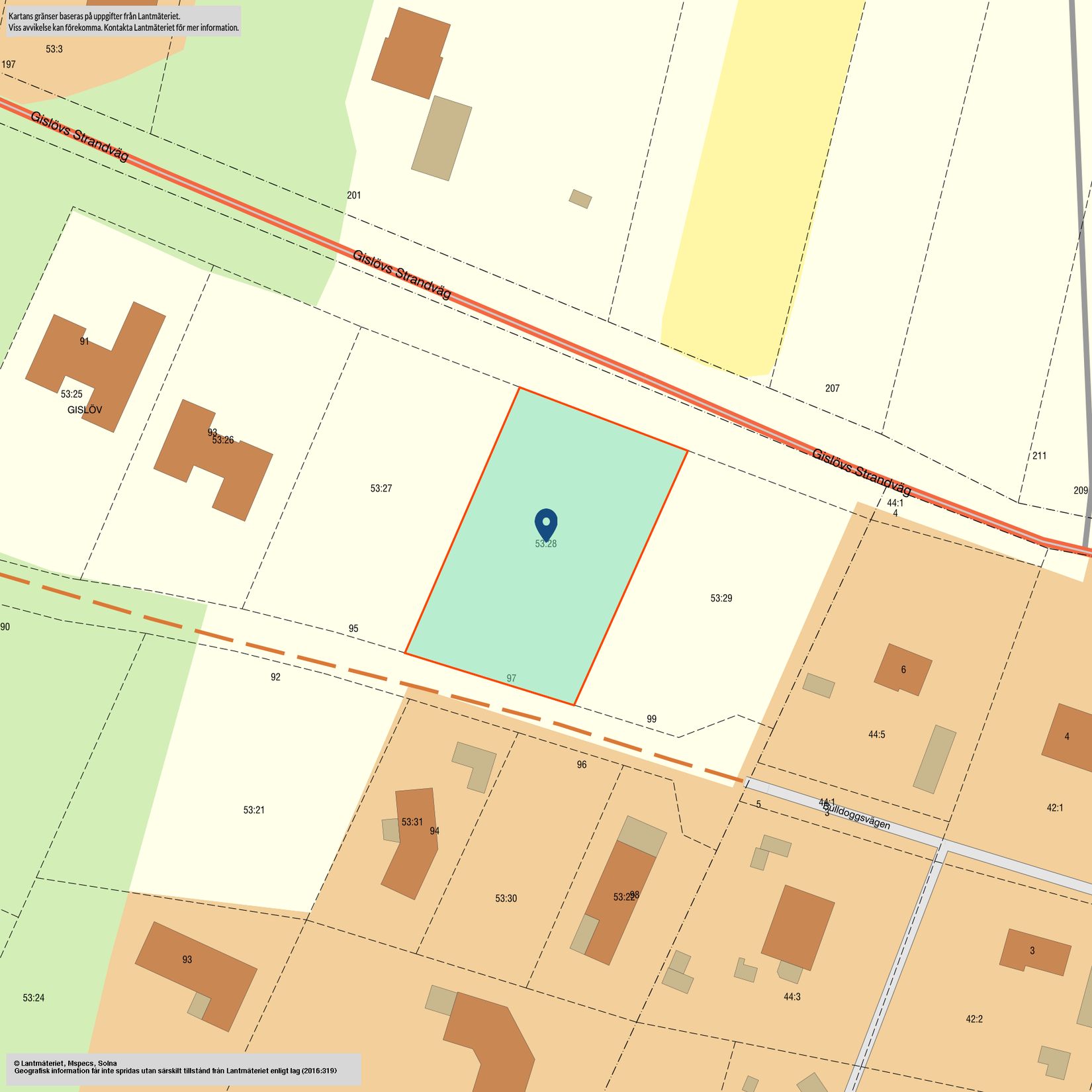 Tomt, Modeshögsvägen 97, Gislövs Strandmark, Trelleborg