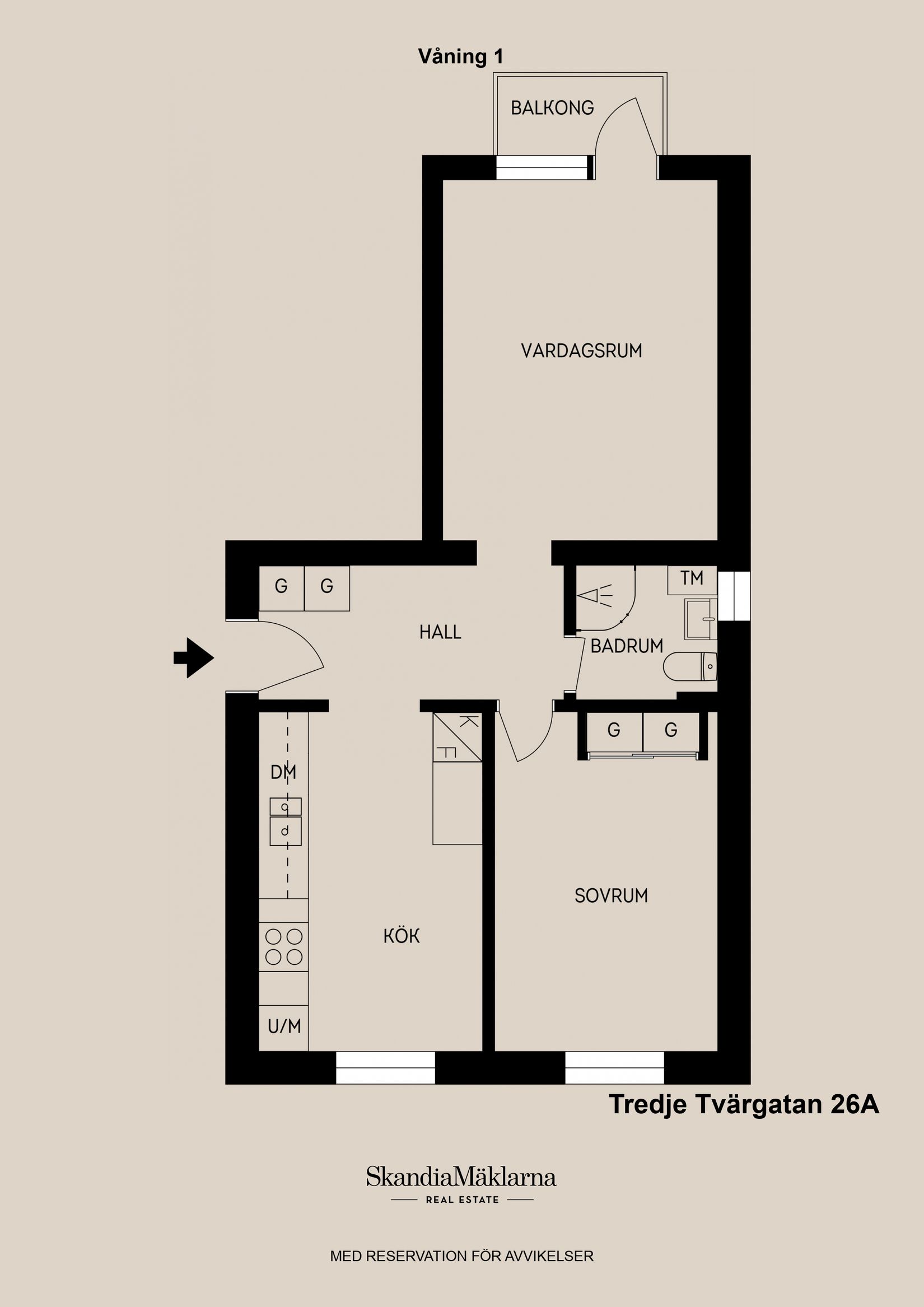 Bostadsrätt, Tredje Tvärgatan 26A, Brynäs, Gävle
