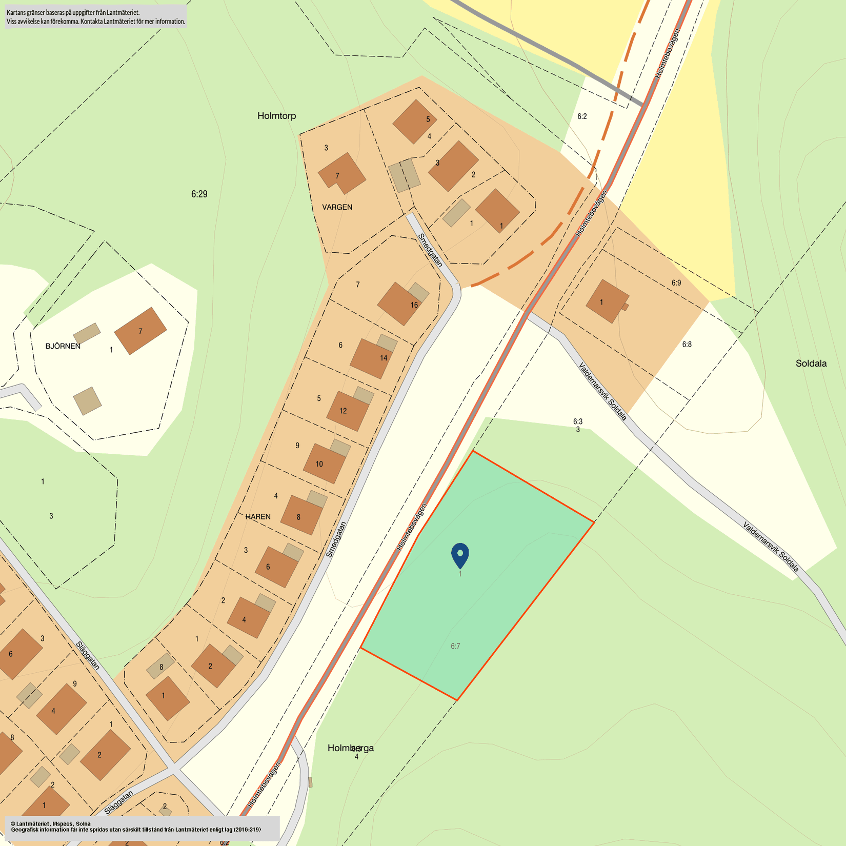 Tomt, Valdemarsvik Fredriksberg 1, Valdemarsvik