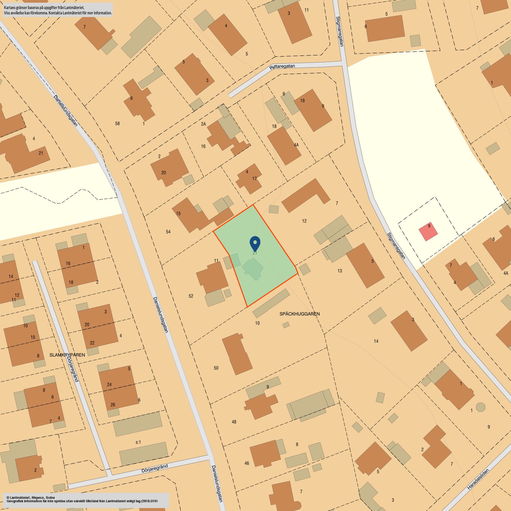 Tomt, Danielslundsgatan 52B, Haradal, Ängelholm