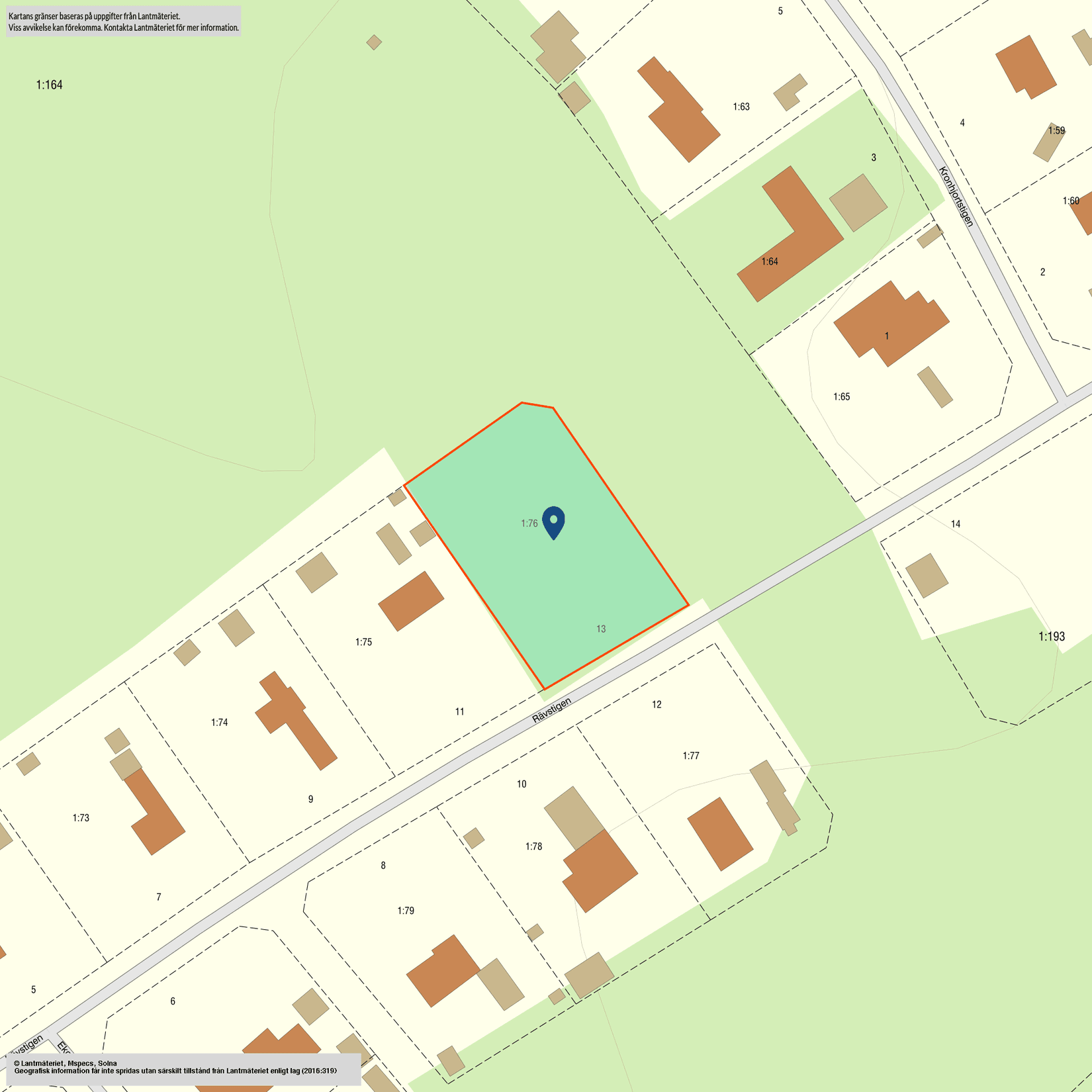 Tomt, Rävstigen 13, Djurön, Norrköping