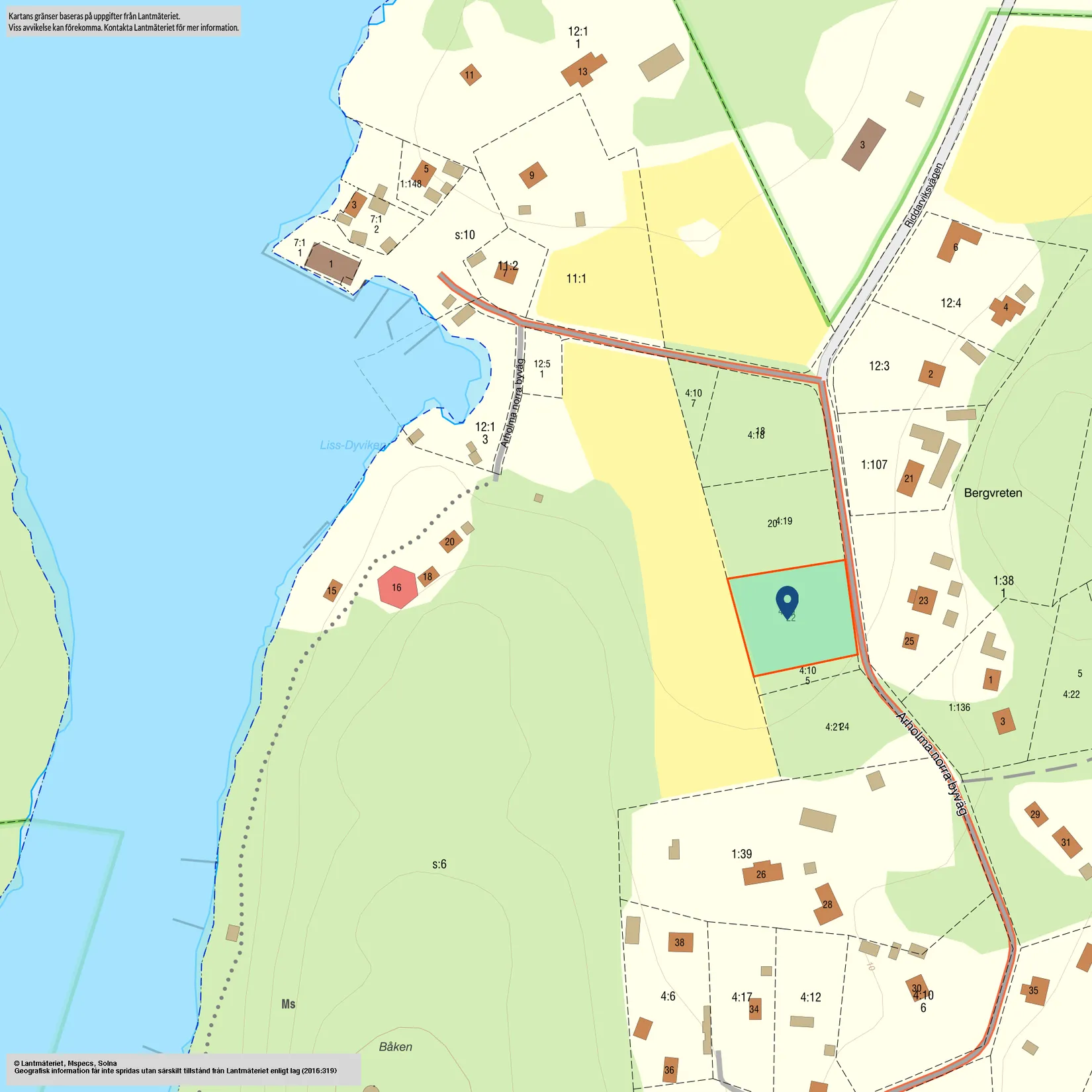 Tomt, Arholma norra byväg 22, Norrtälje