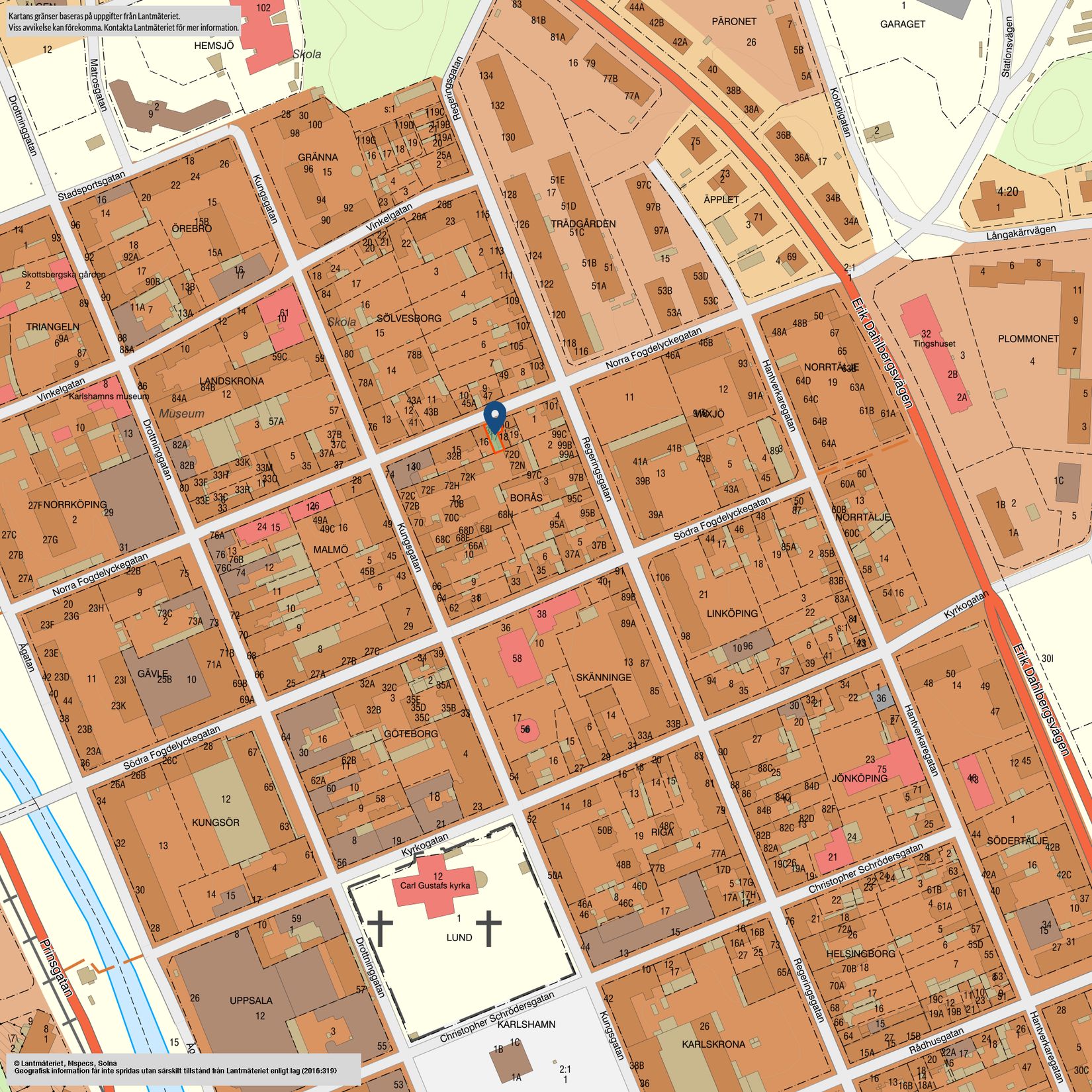Villa, Norra Fogdelyckegatan 36, Kvarter Borås, Karlshamn
