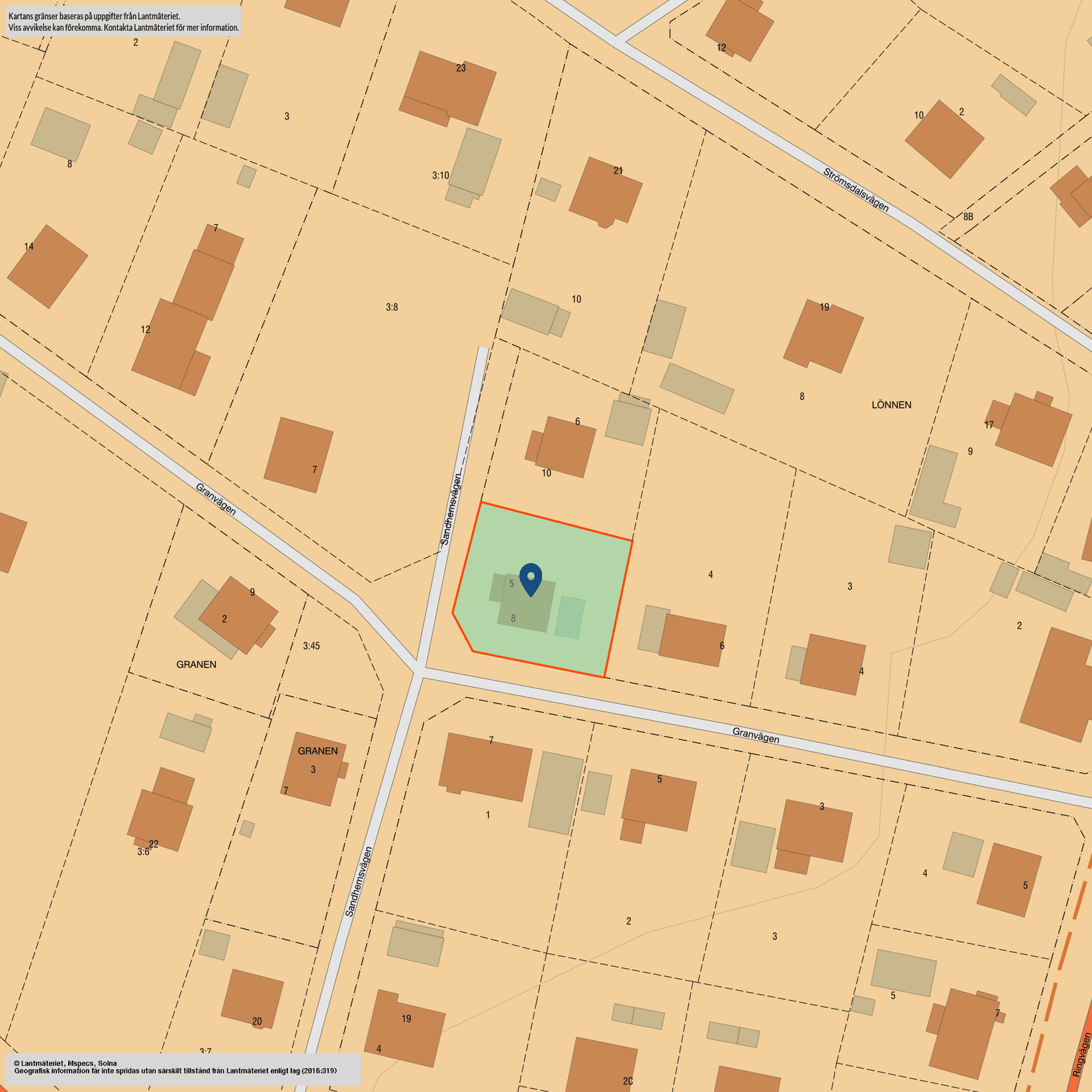 Villa, Granvägen 8, Centrum, Hjo