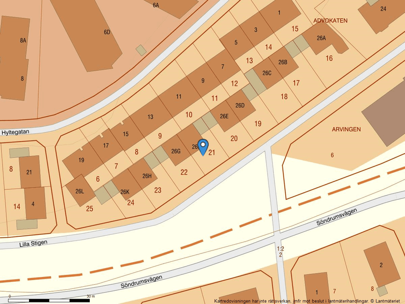 Villa, Radhus, Söndrumsvägen 26F, Rotorp, Halmstad