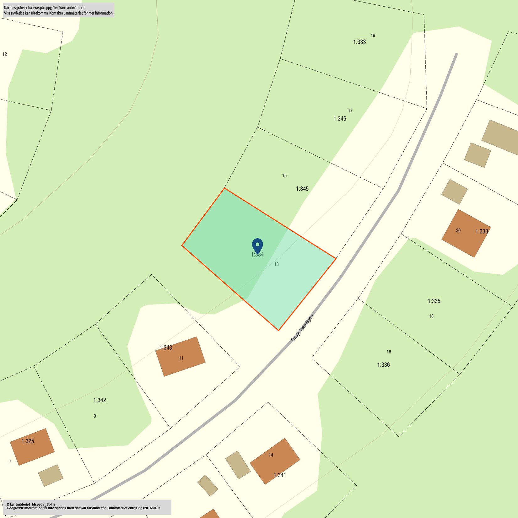 Tomt, Ottsjö Harstigen 13, Åre