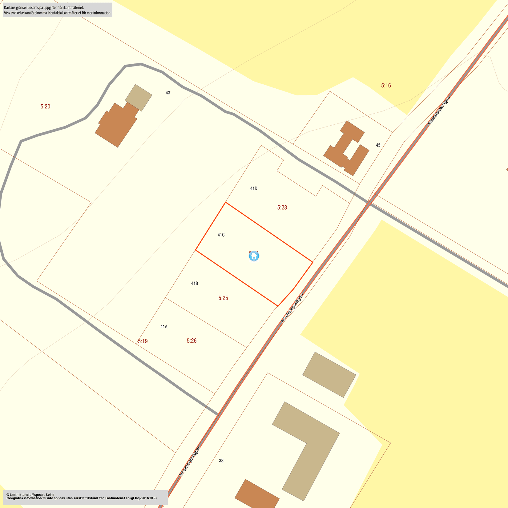 Tomt, Arkelstorpsvägen 41C, Balsviks Park, Kristianstad
