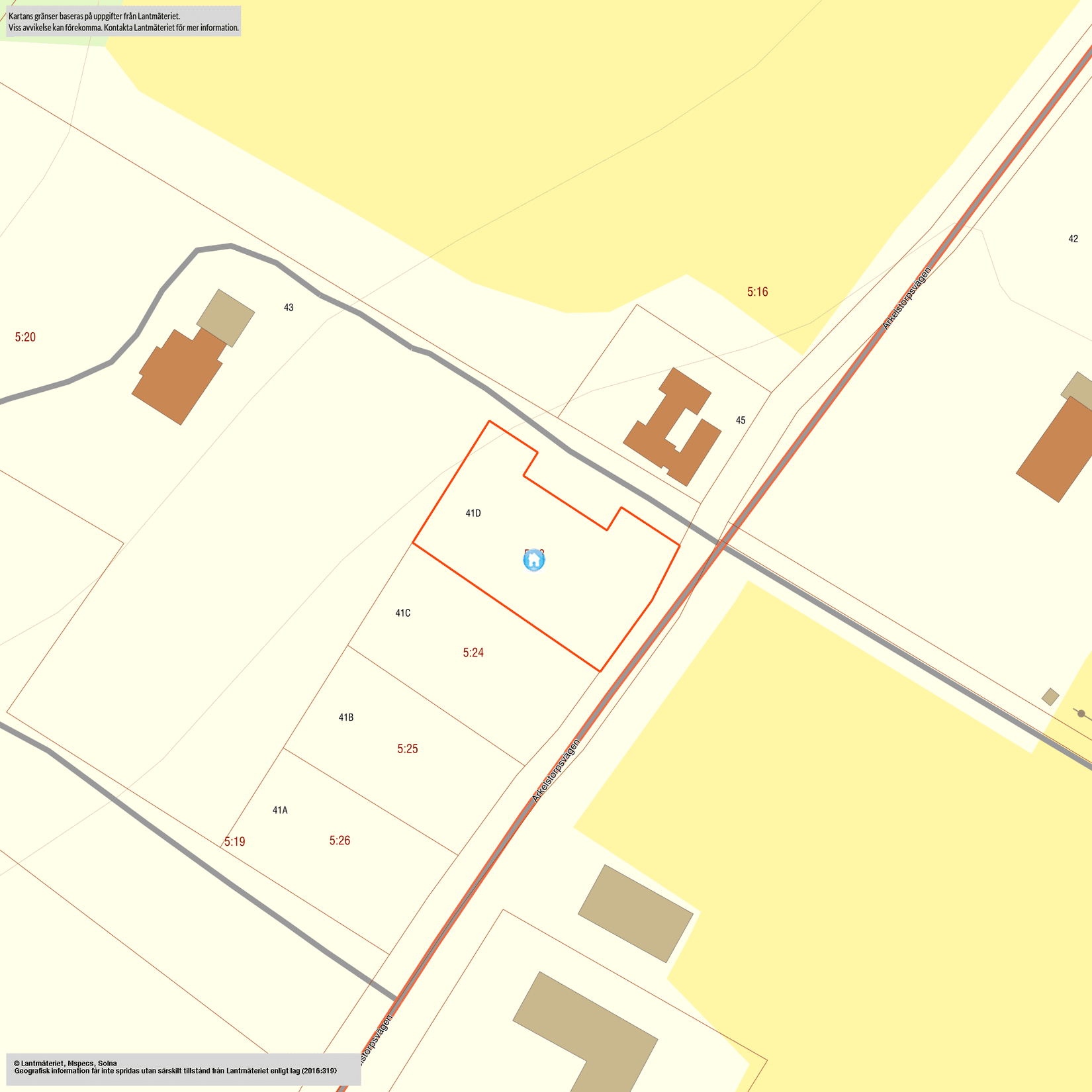 Tomt, Arkelstorpsvägen 41D, Balsviks Park, Kristianstad