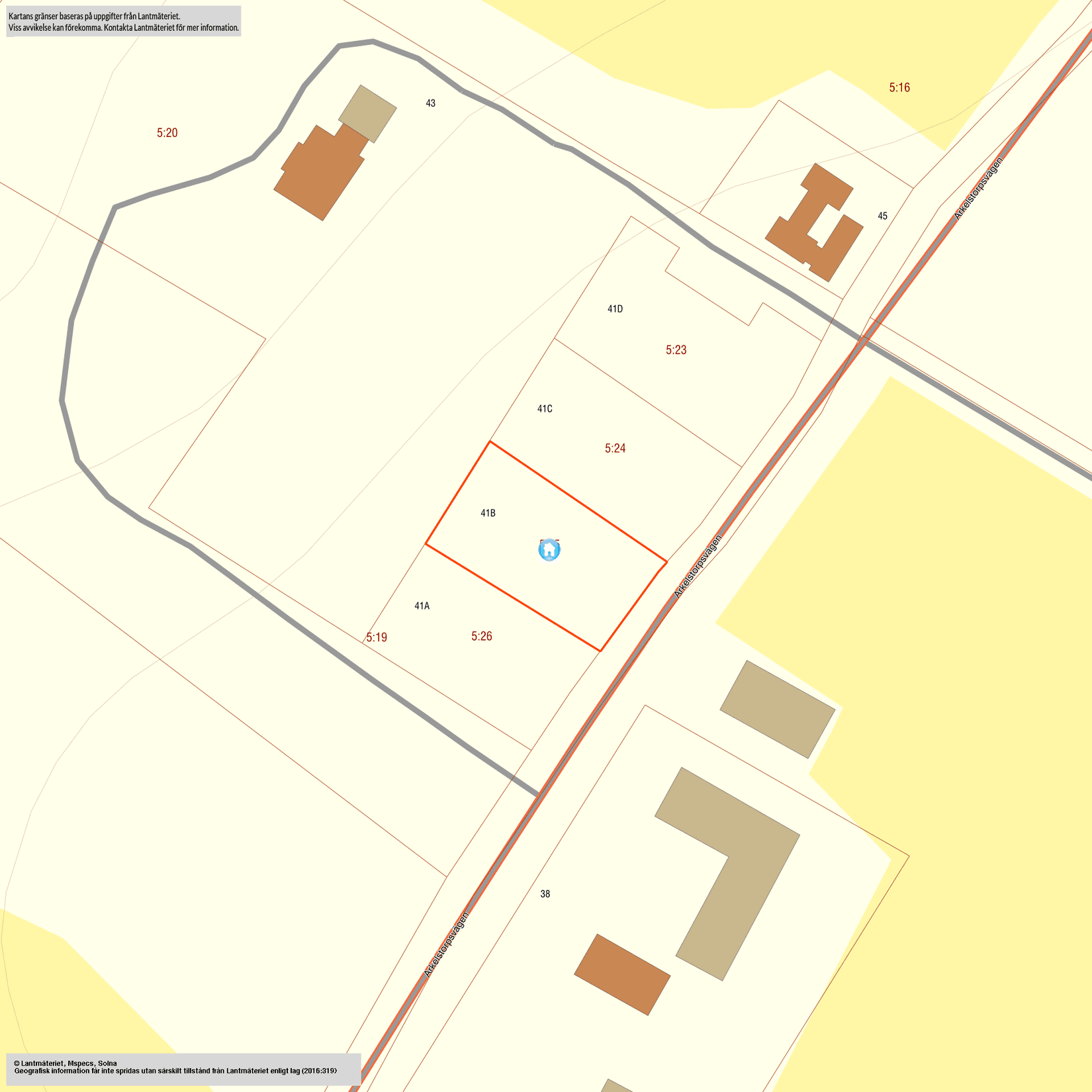 Tomt, Arkelstorpsvägen 41B, Balsviks Park, Kristianstad