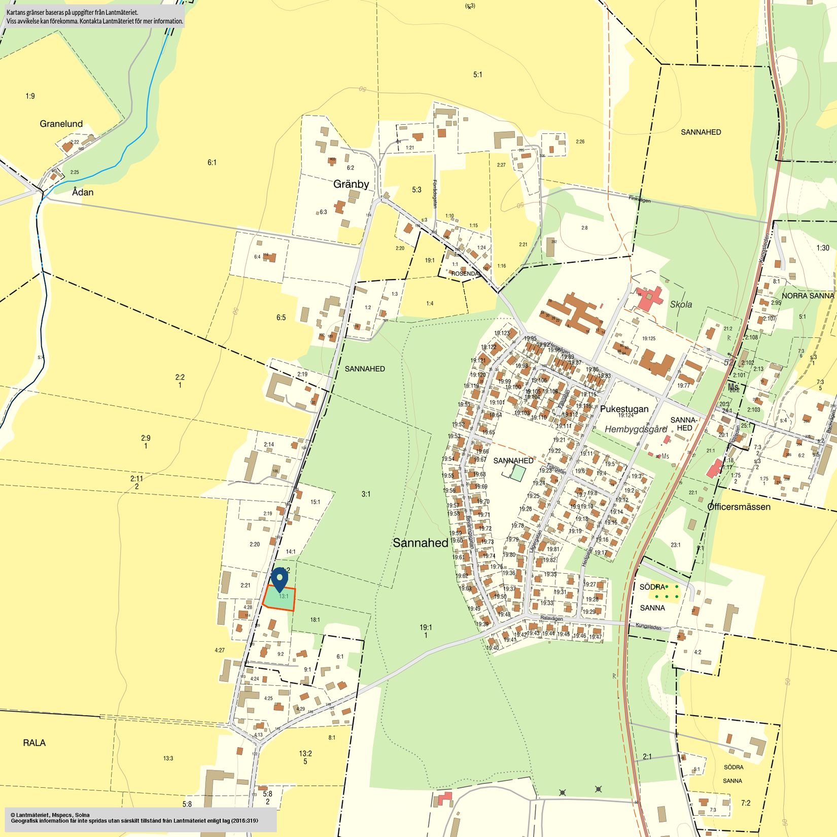 Tomt, Ralagatan, Kumla