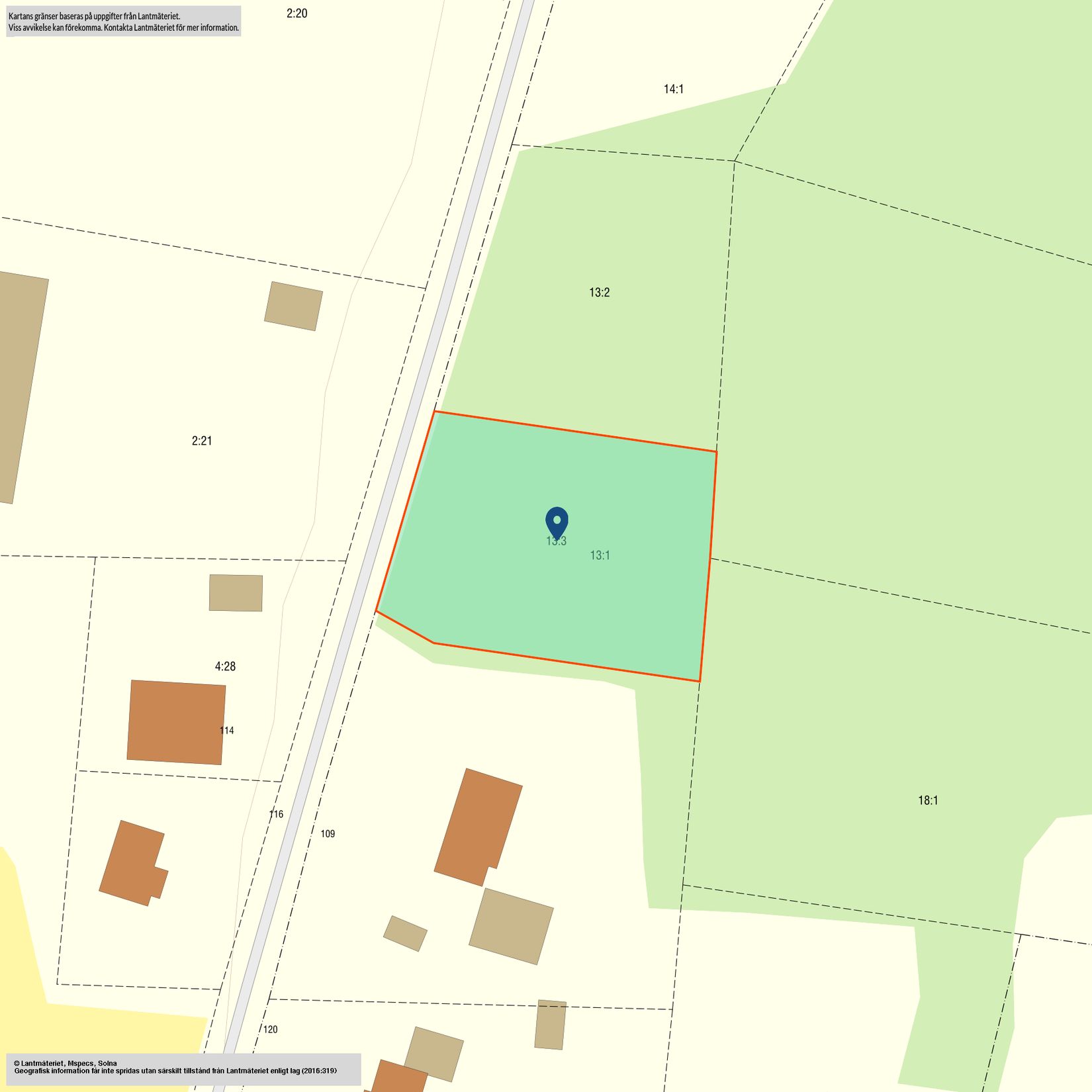 Tomt, Ralagatan, Kumla