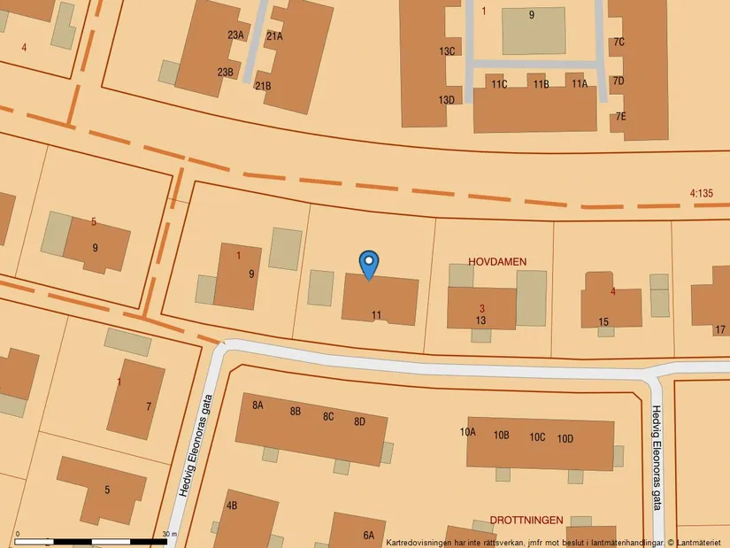 Villa, Hedvig Eleonoras gata 11, Drottningmarken, Vadstena