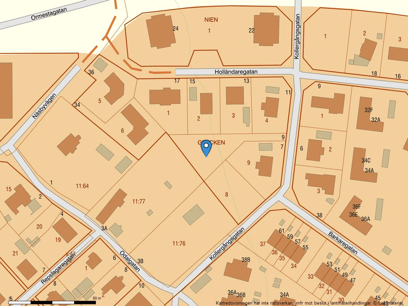 Tomt, Kollergångsgatan 9, Almby, Örebro