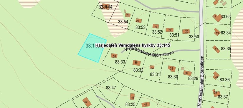 Tomt, Vemdalsskalet Björnstigen, Vemdalsskalet, Härjedalen
