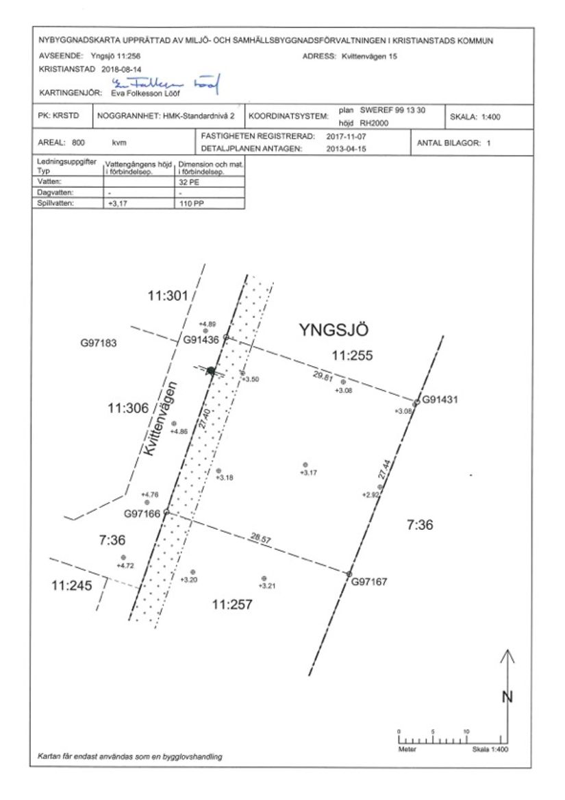 Tomt, Kvittenvägen 15, Kristianstad