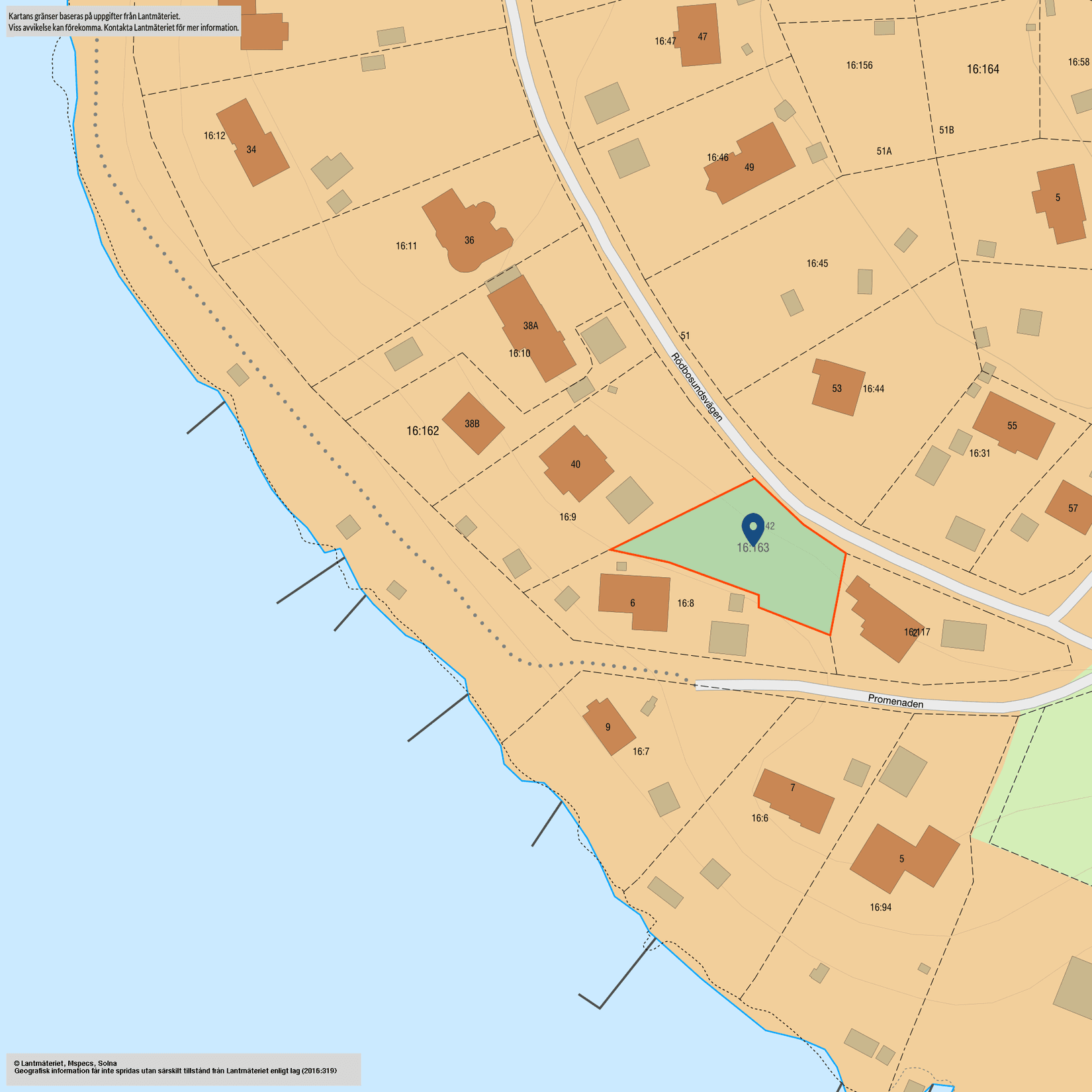 Tomt, Rödbosundsvägen 42, Margretelund, Österåker