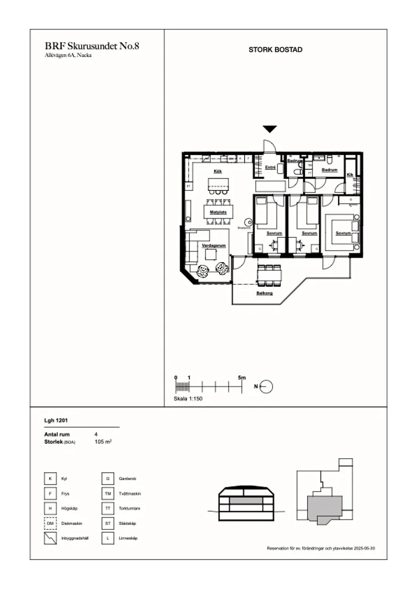 Bostadsrätt, Allévägen 6A, 1201, Skurusundet, Nacka