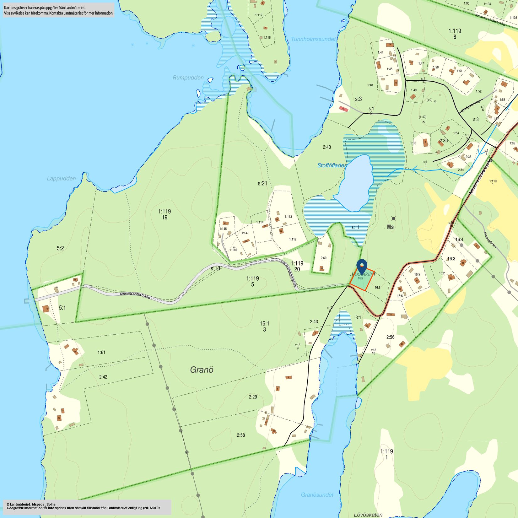 Tomt, Arholma södra byväg 46, Arholma, Norrtälje