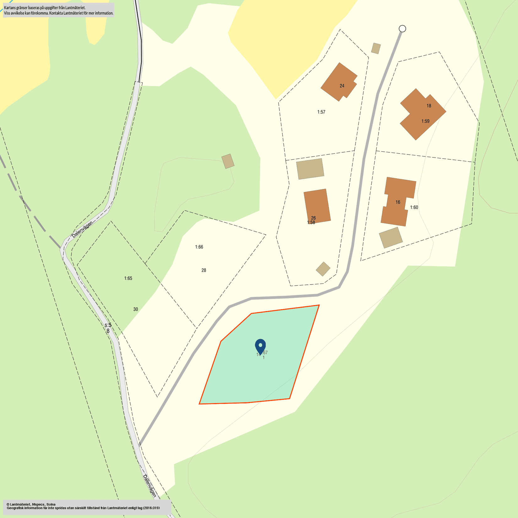 Tomt, Dalenvägen 14, Österåker