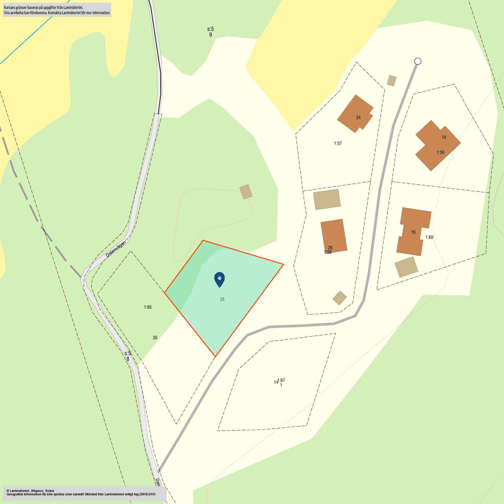 Tomt, Dalenvägen 28, Ruggsättra, Österåker