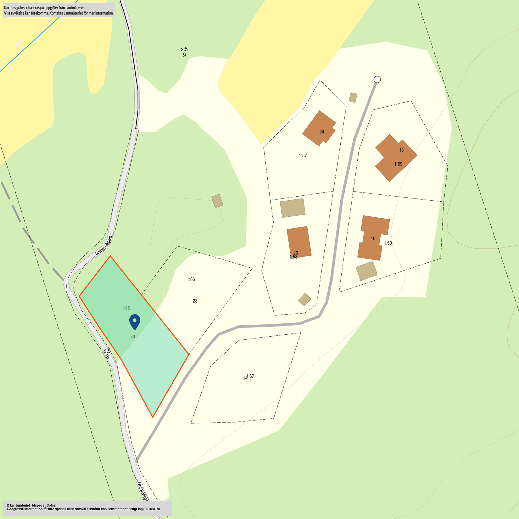 Tomt, Dalenvägen 30, Österåker