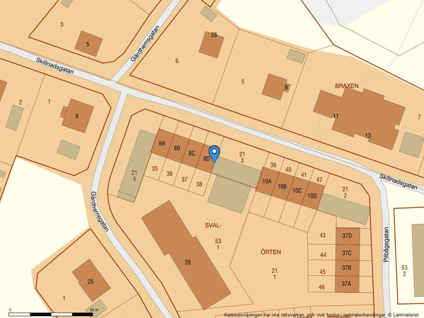 Villa, Radhus, Skillnadsgatan 8D, Lilla Edet Centrum, Lilla Edet