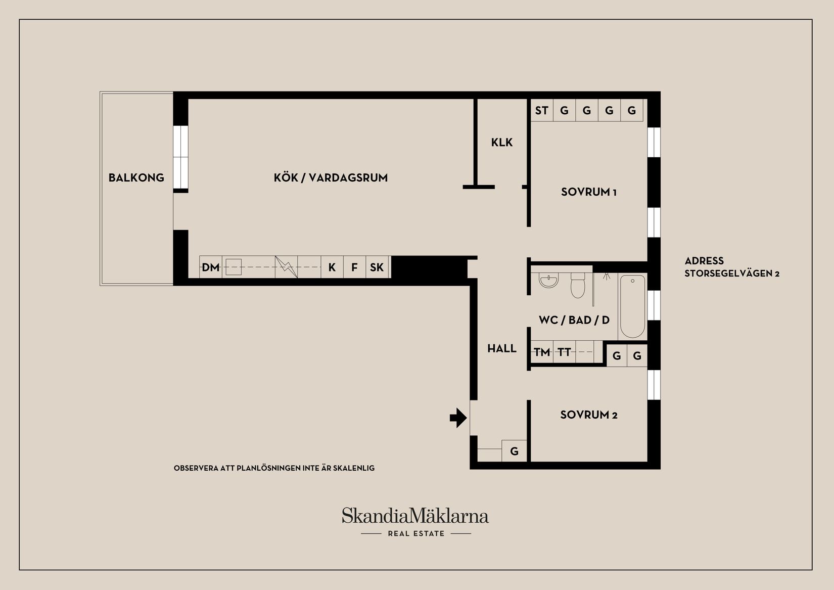 Bostadsrätt, Storsegelvägen 2, vån 2, Gröndal, Stockholm