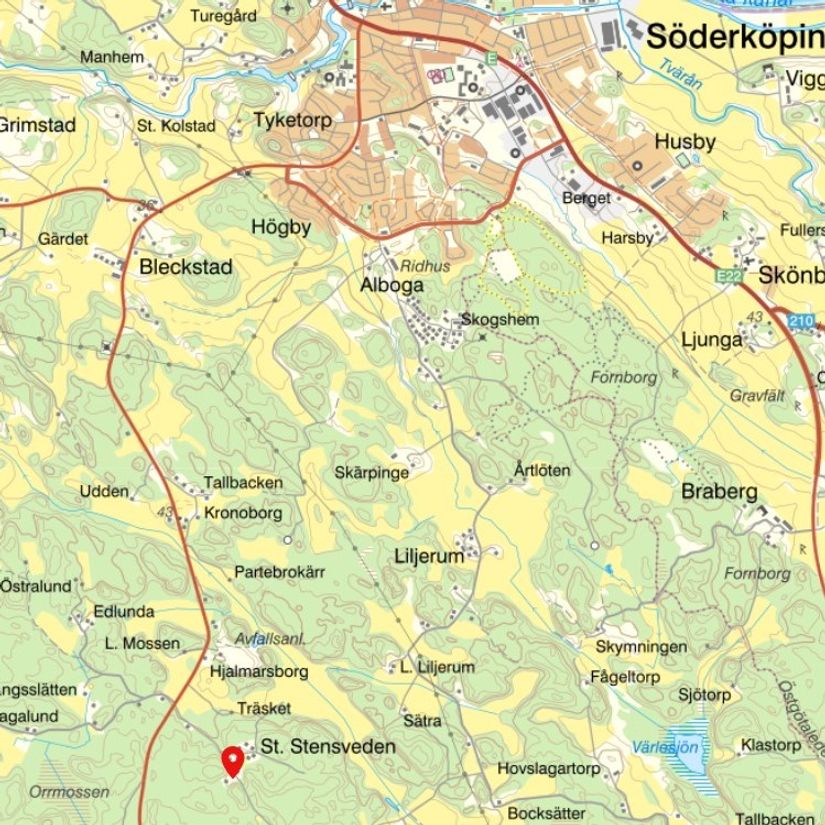 Tomt, BYGGKLAR TOMT INKL. V/A, 5MIN FR. SÖDERKÖPING, Söderköping