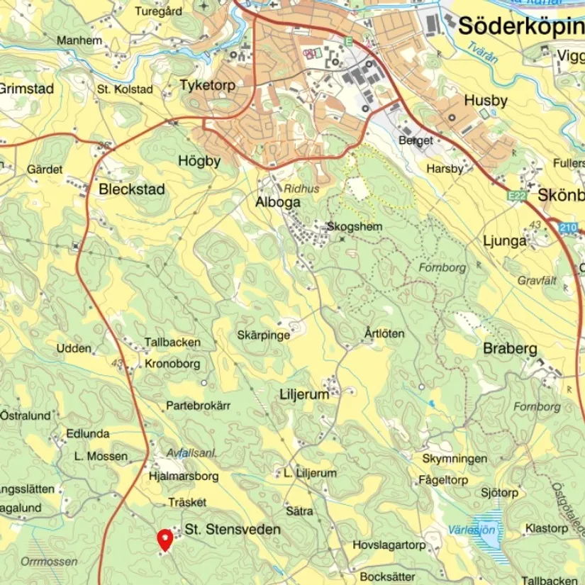 Tomt, BYGGKLAR TOMT INKL. V/A, 5MIN FR. SÖDERKÖPING, Söderköping