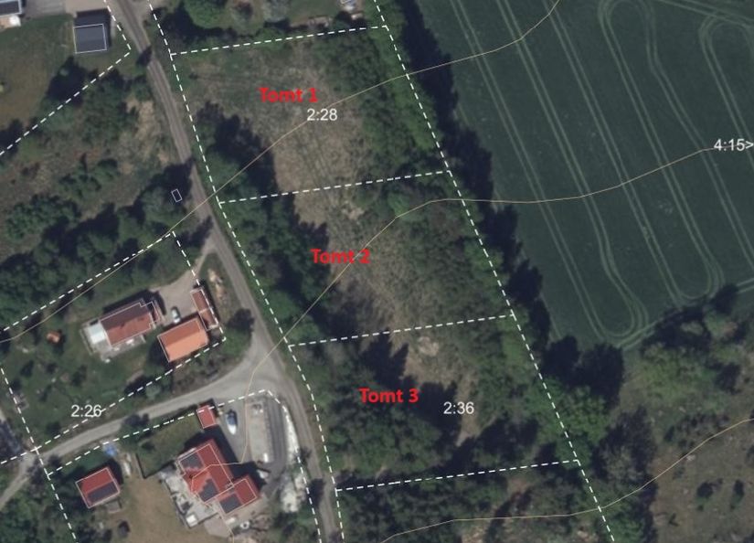 Tomt, Tre byggklara tomter i natursköna Maryd, Alingsås